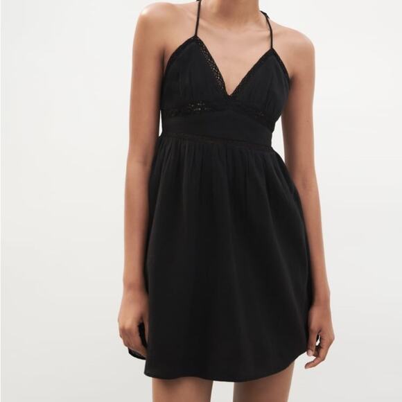 ZARA LACE INSERT MINI DRESS - Picture 5 of 12